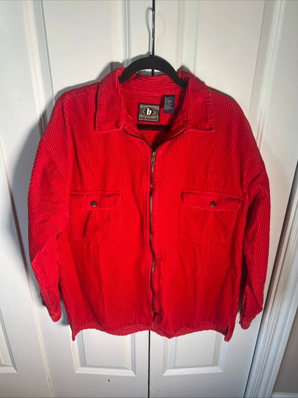 Bon Homme Red Corduroy Lightweight Shirt Jacket